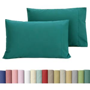 WINLIFE King Pillowcases Set of 2, 100% Cotton King Pillow Cases 2, 2036 inches Envelope Closure, Soft and Breathable Pillow Cover, Dark Teal