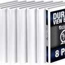 Samsill Durable .5 Inch Binder, Made in the USA, Round Ring Customizable Clear View Binder, White, 8 Pack (S88417)