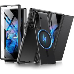 BERFY for Samsung Galaxy Z Trifold Case with Screen Protector, [Compatible with MagSafe], Built-in Hidden Kickstand & Hinge Protection, Full-Body Shockproof Phone Case for ZTrifold, Black