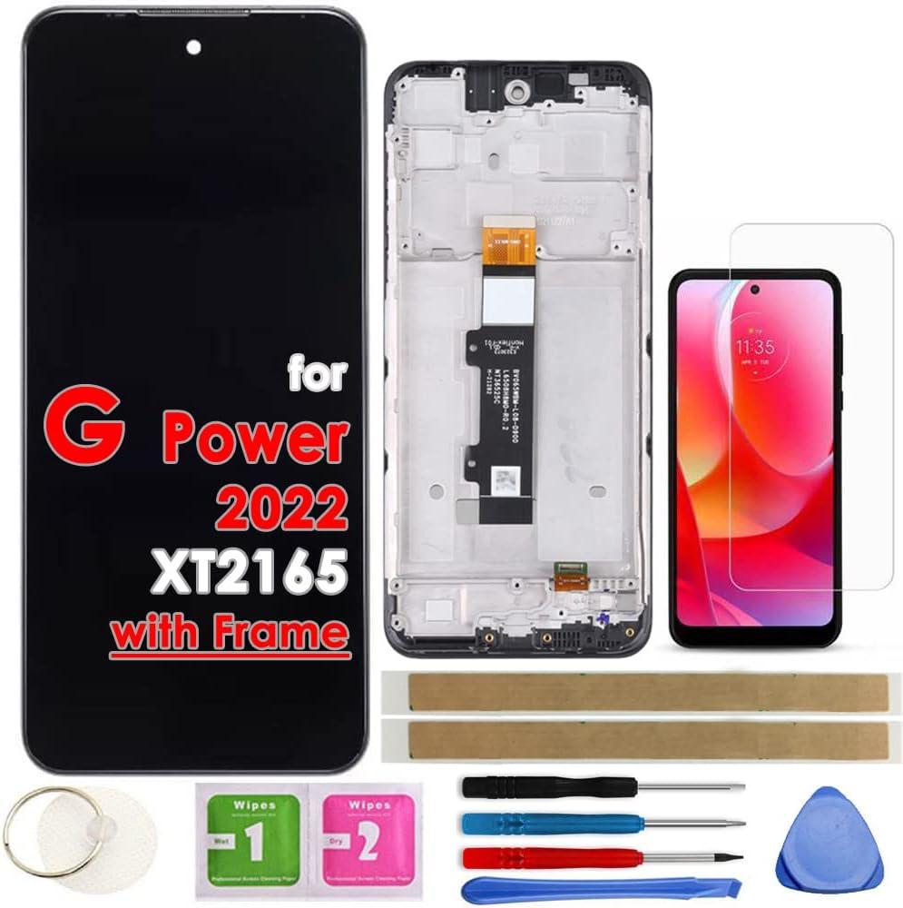 LCD Screen Replacement Touch Display Digitizer Assembly with Frame for Motorola Moto G Power 2022 XT2165 XT2165-5 6.5" (not for 2021 Version)