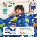 Sivio Weighted Blanket 5lbs, Blue Dinosaur Cooling Weighted Lap Blanket, Breathable Heavy Throw Blankets for Sleeping, Washable, 36"x48"