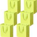 Pikalon 6 pcs Neon Yellow Gift Bags with Handles, Medium 8.66"x4.72"x9.84" Bright Color Gift Wrap Paper Bag Party Favor Bag Boutique Retail Bags for Wedding Birthday Baby Shower Wedding Welcome Party Supplies (Yellow, 8.66x4.72x9.84 Inches), Pack of 2 