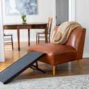 BIRDROCK HOME Adjustable Pet Ramp for Small Dogs, Cats, Puppies - Foldable Wooden Dog Ramp for Couch, Bed, Car - Indoor or Outdoor- Safe, Portable, Non-Slip Carpet - 16", Espresso