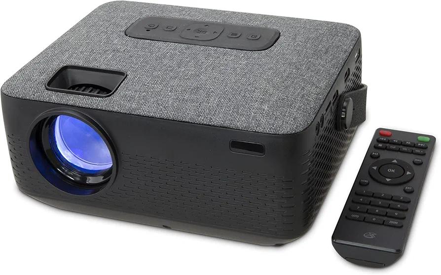GPX Rechargeable Projector with Bluetooth, HDMI, USB and Micro SD Media Ports, Includes Remote (PJ770B)