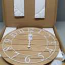 Presentime & Co Classic Farmhouse Shiplap Clock, 19.5 inch, White Arabic Numerals with Ash Wood Shiplap Style. Large Farmhouse Decor for Living Room, Entryway, Home Office, Wall Dcor