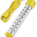 Portable Immersion Water Heater with Stainless Steel Cover, Anti-scalding Bucket Heater, Quick Heating Immersion Heater for Indoor & Outdoor (1 Pcs, Yellow)