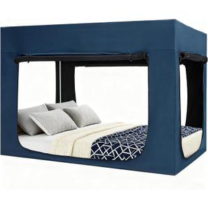 Quinnsus Upgraded Bed Tent Bed Canopy King Size Tents for Adult and Kids  Portable Sleeping Bed Tents 90% Blackout with 4 Doors Breathable Private Space Tents(Mattress Not Included)