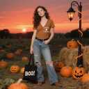 Halloween Shirts Spooky Season Shirt Women Cute Ghost V Neck Shirt Fall Holiday Matching Tops (S)