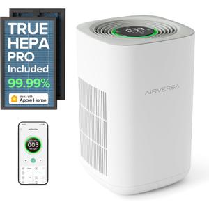Air Purifier for Home Bedroom Large Room 1050 Sq Ft Air Filters Up to 99.99% PM2.5 Display Smart Air Cleaner Works with HomeKit for Baby Pet Desktop Office, AP2-2025 (White-H14)