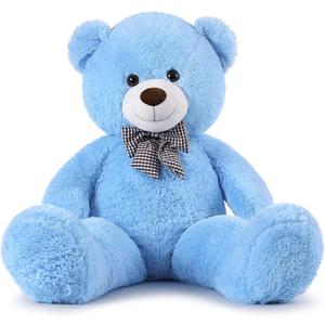 MorisMos Bow Tie Giant Teddy Bear 4 Feet, 47inch Stuffed Animal Big Teddy Bear Plush, Classic Girlfriend Boyfriend Gift on Birthday, Blue
