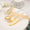 I00000 60 Pcs Gold Plastic Silverware - Heavy Duty Plastic Cutlery -Party Disposable Silverware SetDisposable Cutlery Set Includes 20 Forks, 20 Knives, 20 Spoons Perfect for Wedding