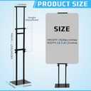 Thyle 1 Pcs Black Poster Board Holder Stand Height up to 80" Heavy Duty Welcome Sign Stand Double Sided Easel Holder with Base Adjustable Portable Sign for Wedding Restaurant(Metal)
