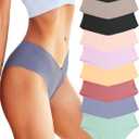 Womens Seamless Bikini Panties Soft Stretch Invisibles Briefs No Show Hipster Underwear cheeky 9 pack XS-L
