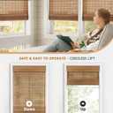 LazBlinds Cordless Bamboo Roman Shades, Light Filtering Window Treatment, Roll Up Bamboo Blinds for Windows, 34'' W x 60'' H