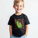 Halloween Shirts for Kids Toddler Boys Girls Pumpkin Shirts Ghost T-Shirts Clothes Short Sleeve Cotton Tee 2-8T (Black)