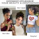 Curly Drawstring Ponytail Extension for Black Women Short Afro Kinky Curly Drawstring Ponytail Synthetic Natual Black Fake Ponytail Extension Curly Messy Hair Buns for Black Women (Natural Black)