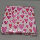 50 Pack Valentines Day Paper Napkins Pink Watercolor Heart Disposable Luncheon Dinner Napkins for Party Supplies Table Decor, 6.5 x 6.5 Inch