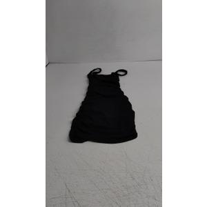 ( NoGirls Bodycon Dress Ruched Spaghetti Strap/Short Sleeve/Halter Mini Tight Dresses Pencil Casual Party, Black, S