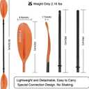 Kayak Paddle 4 Pieces Aluminum Shaft and PP Blade Floating 86.6in/220cm, 90.5inch/230cm Lightweight Oars