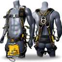 KwikSafety - Charlotte, NC - TYPHOON DiamondBACK Safety Harness [BACK SUPPORT + TONGUE BUCKLES] ANSI OSHA Premium 3 D-Ring Fall Protection Black Full Body Fall Arrest Construction Roofing Gear