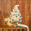 24ct 1.57" Small Mini Little Christmas Ball Ornaments Set for Tree Decorations, Blue Silver Winter Wonderland Shatterproof Plastic Xmas Balls Decor Hanging Ornament Bulk for Holiday Birthday Party