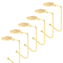 Christmas Stocking Holders for Mantle, Upgrade Non-Slip Christmas Safety Stocking Holder Mantle Hooks Hanger Grip for Party Decoration(Gold-6P