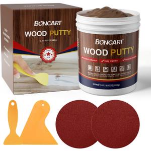 Walnut Wood Putty Filler - 9.87 Ounce Paintable Wood Filler for Furniture Repair, Quickly Repair Any Broken and Defective Wooden Furniture