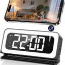 Gyliziex 2K Clock Camera, 5G & 2.4G WiFi Indoor Pet Nanny Cameras with Alarm for Home, Full Color Night Vision, Human Motion Detection, Local SD Storage (Black)