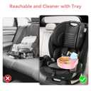 2 Pack Car Seat Cup Holder Snack Tray: Travel Tray for Kids Car Seat Food Tray for Kids Travel, Toddler Carseat Eating Plate Table, Kid Road Trip Table Essentials Accessories, Pink+Blue