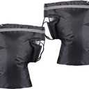 Universal Motorcycle Snowmobile Scooter Thermal Gloves - Windproof, Thicken Handlebar Muffs (Black)