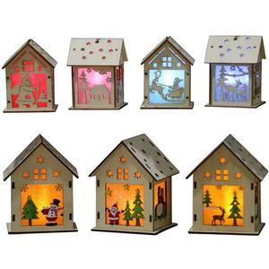Wood Craft Kits Unfinished Small Houses 3D Cutting Wooden Puzzle Toy for Kids and Adults Build Your Own Perfect Decoration-Including 7 pcs