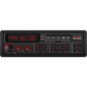 Single Din Retro Car Radio: European Style Stereo for Classic Vehicles - Bluetooth FM AM USB SD AUX USB-C Fast Charge 4-CHN 2 Subwoofer Outputs SWC