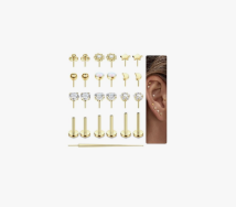 LOLIAS 20G 18G 16G Threadless Nose Studs Rings for Women Men 316L Surgical Steel Push in Flat Back Earrings CZ Lip Labret Nose Rings Studs Cartilage Helix Conch Medusa Nostril Tragus Piercing Jewelry 6mm 8mm 10mm Length