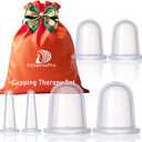 Cupping Kit for Massage Therapy - by DoSensePro, Cupping Set of 6 Professional Silicone Cups (2XL 2L 2m)