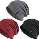 FURTALK Slouchy Beanie for Men Women Breathable Cotton Summer Beanie Unisex Running Sleeping Skull Caps Chemo Headwear