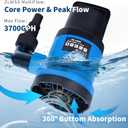 ZLAISS1HP Sump Pump Submersible - 3700 GPH Water Pump with Automatic Float Switch, Versatile For Clean Water, for Pool, Pond,Garden, Flooded Cellar, Aquarium and Irrigation, Medium, Blue, KF750AQ