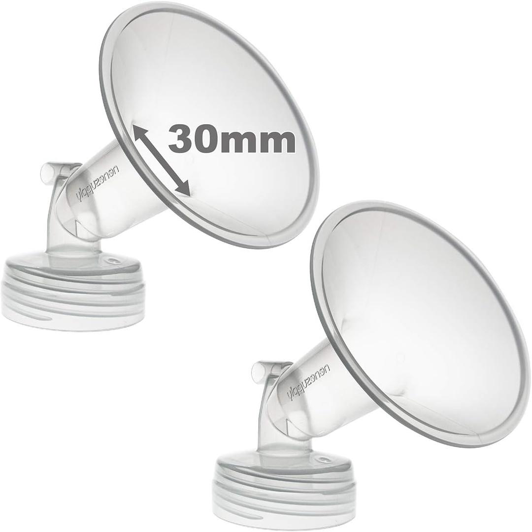 Nenesupply 30mm 2 pc Flanges Compatible with Spectra S2 S1 9 Plus Synergy Gold Breastpump Replacement to Spectra Pump Parts Flange Accessories Wide Mouth Work with Valve Backflow Protector Bottle