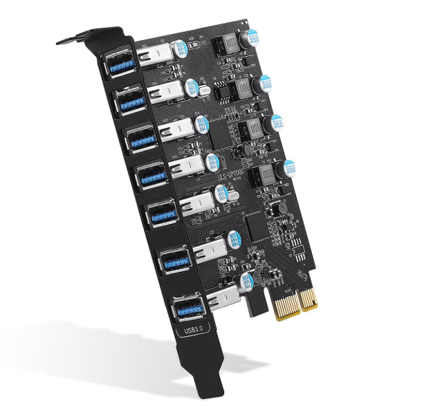 PCI-E to USB 3.0 7-Port(7X USB-A ) Expansion Card ,PCI Express USB Add in Card , Internal USB3 Hub Converter for Desktop PC Host Card Support Windows 10/8/7/XP and MAC OS 10.8.2 Above 