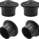 4 Pack Curtain Rod Finials for 1.1 Inch / 28mm Rods - Plastic Curtain Rod Ends Cap, Modern Decorative Drapery Pole End Plugs for Home Office Window Hardware (Black)
