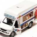 KiNSFUN Ice Cream Truck Die Cast Metal Toy w/Pullback Action