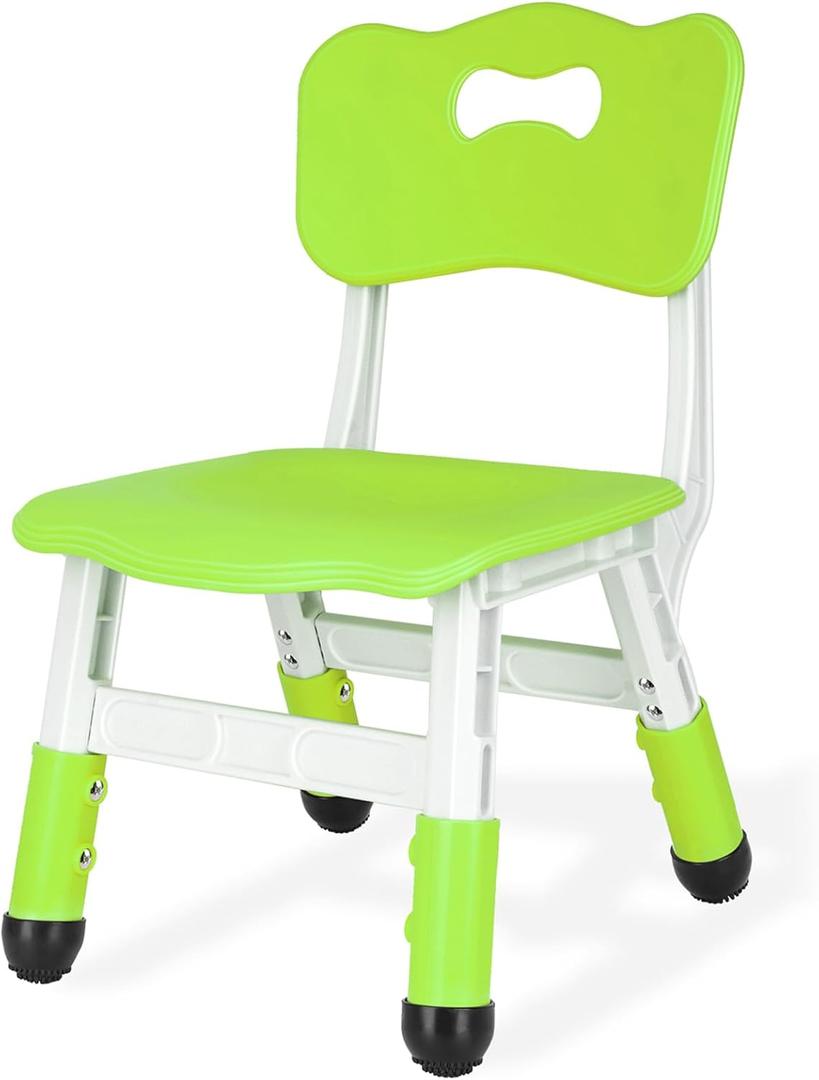 Toddler Chair Kids Chair with Adjustable 3 Levels, Toddler Chairs for Table Adjustable Kid Chairs Suitable for School and Home (Single Child Chair, Fruit Green)