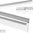 25" Chrome Framed Shower Door Replacement Drip Rail with Shower Door Bottom Sweep and 3 Applied Mounting Tape (25Inch)