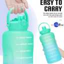 HydroPal 1 Gallon Water Bottles with Straw, 128 oz Water Bottle BPA Free Innovative 2-IN-1 Lid Gym Bottle with Times to Drink Motivational, Large for Sports Fitness Camping Water Jug （13.8X5.5 inch）