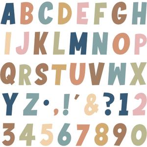 162 PCS 7" Bulletin Board Letters Set Large Boho Alphabet Numbers and Punctuation Cutouts Letters Classroom Alphabet Numbers Combo Set Letter Cutouts for Bulletin Board Display Classroom Wall Decor