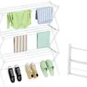 STARLATTA Foldable Drying Rack Clothing, 3-Tier Clothes Drying Rack Use for Indoor & Outdoor Antirust Laundry Drying Rack Collapsible 28" L x 35" H x 10" W