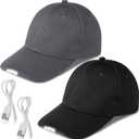 Syhood 2 Pieces LED Baseball Caps Flashlight Hats Hands Free Baseball Caps with Light Built in 5 Battery Powered Headlamp LED Hats Light for Men Fishing Jogging Camping Hand Work