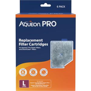 Aqueon PRO Replacement Filter Cartridges Large 6 Pack