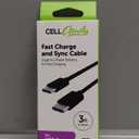 Fast Charge And Sync Cable For USB C TO USB C, 3 Ft, Black