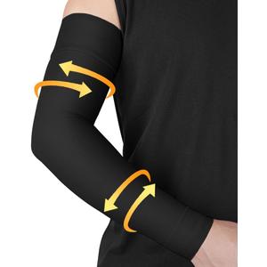 beister Medical Compression Arm Sleeve for Men WomenSingle, 20-30 mmhg Full Arm Support for Pain Relief, Lymphedema (Large, Black)
