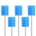 100 PCS Disposable Mouth Swabs Sponge - Oral Care Swabs Unflavored & Sterile Disposable Dental Swabsticks for Mouth & Gum Cleaning Blue
